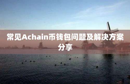 常见Achain币钱包问题及解决方案分享