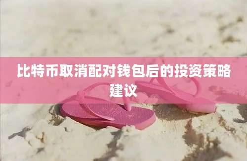 比特币取消配对钱包后的投资策略建议