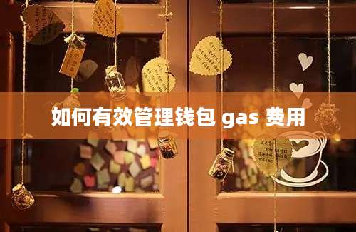 如何有效管理钱包 gas 费用