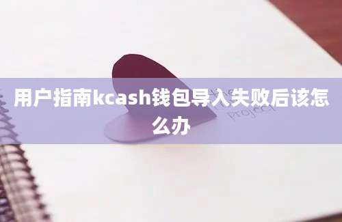 用户指南kcash钱包导入失败后该怎么办