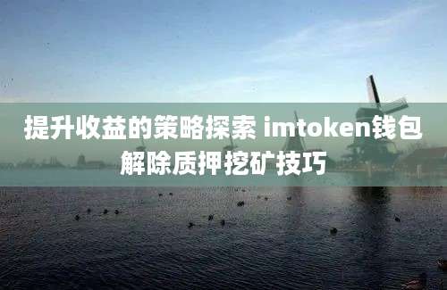 提升收益的策略探索 imtoken钱包解除质押挖矿技巧