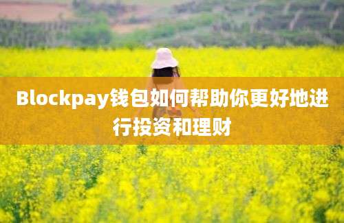 Blockpay钱包如何帮助你更好地进行投资和理财